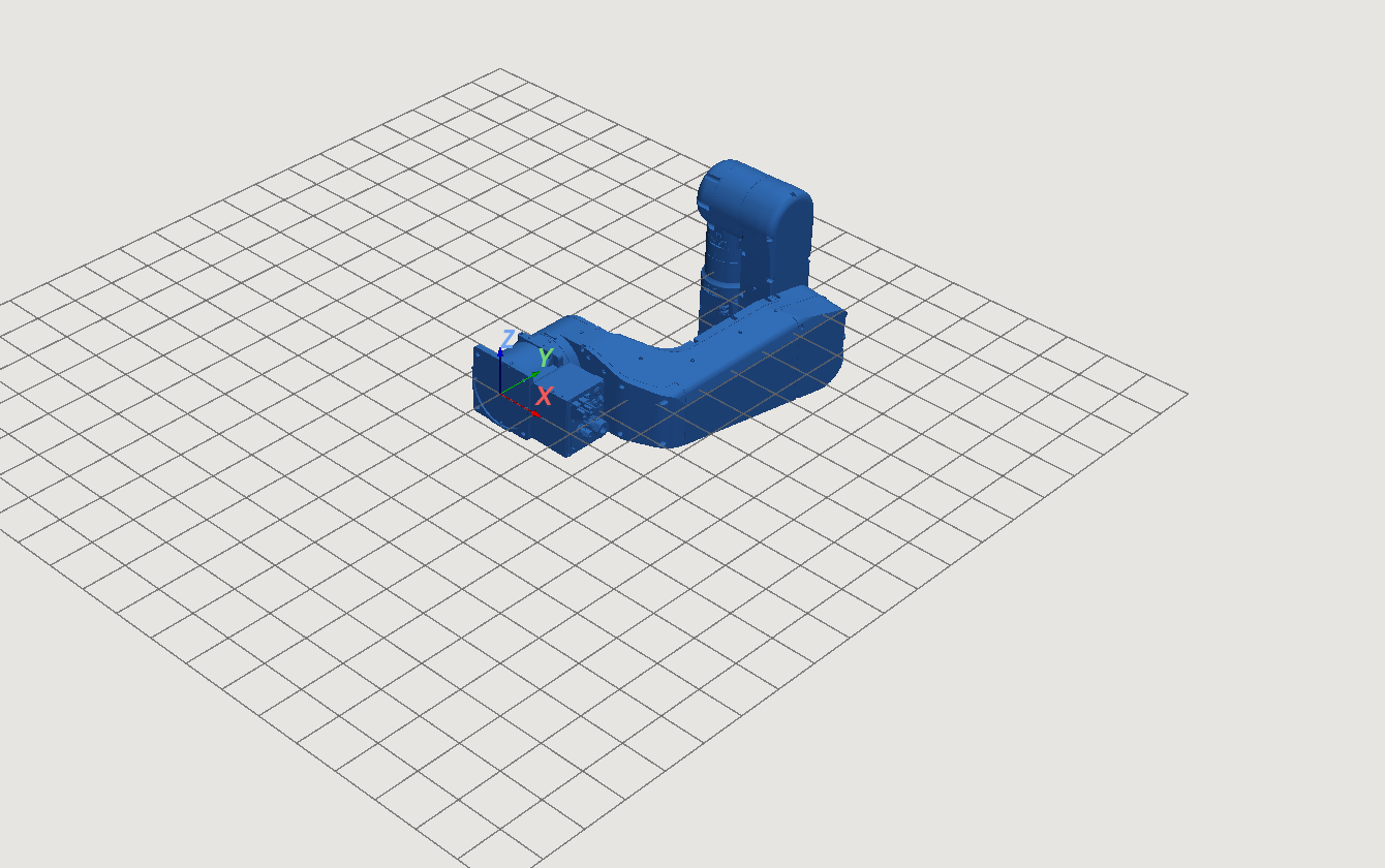 DynMech Motion — 6-axis robot arm STEP assembly in the 3D viewport